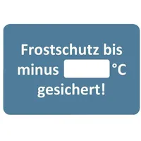 Eichner Kundendienstaufkleber, Text: Frostschutz bis minus