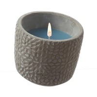 MARELIDA Duftkerze Citronella Echtwachskerze im Betontopf blau
