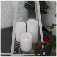 Star Trading Paul LED Stumpenkerze 11,5 cm weiß
