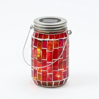 MARELIDA LED Solar Glas Einmachglas mit Mosaik Tischleuchte mit