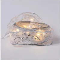MARELIDA LED Seidenband Lichterkette - Geschenkband - Schneeflockenmotiv -
