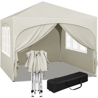 Woltu Pavillon, Faltpavillon 3x3 m, mit 4 Seitenwänden, Partyzelt