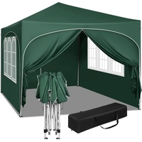 Woltu Pavillon, Faltpavillon 3x3 m, mit 4 Seitenwänden, Partyzelt