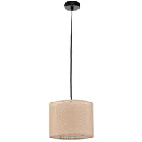 LINDBY Hängeleuchte Soula, Ø 26 cm, beige, Kunststoff, E27