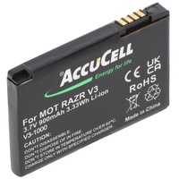 AccuCell Akku passend für Motorola V3 Razr, PEBL SNN5696,