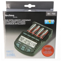 Technoline Schnell-Ladegerät BC 700 mit Entladefunktion und LCD-Display