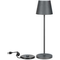 V-Tac Dimmbare LED-Tischlampe Kabellos mit Touch-Bedienung Wiederaufladbar Grau Lampe