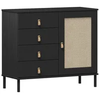 Main Möbel Kommode Sideboard 90x80cm Massivholz Kiefer massiv schwarz