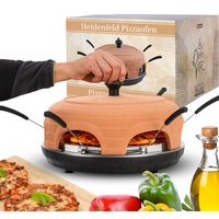 Heidenfeld Mini-Pizzaofen Pizzachef, Pizzadom für 6 Personen, Terrakotta-Kuppel, 1.100