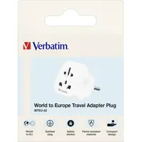 Verbatim Master Reise-steckdosenadapter – Wandelt Steckertypen weltweit auf Eu-stecker