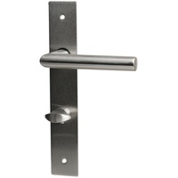 Alpertec WC-Langschildgarnitur Piatto Edelstahl silber eckig
