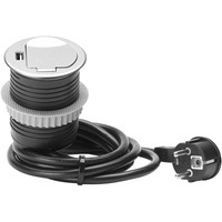 Unitec Einbausteckdosenleiste 1-Fach 1,5m mit USB, H05VV-F3 G1,5 mm