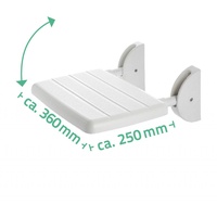 RIDDER Duschklappsitz Max weiß Sitzfläche 36 x 25 cm