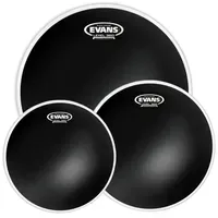 Evans Black Chrome Rock 10-12-16, Drumhead, Schwarz, Transparent