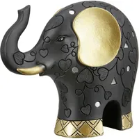Gilde "Elefant Ajok", schwarz B:7cm H:20cm T:23cm, Kunstharz, Dekofiguren,