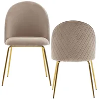 KADIMA DESIGN Esszimmerstuhl 2er Set POLLY: Diamantrückenmuster, Samtbezug, lackiertes