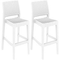 CLP 2er Set Barhocker Jamaica Mit Fußstütze I Outdoor-Tresenhocker