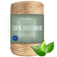 Creative Deco 100m Juteschnur Natur Braun | 328 Fuß