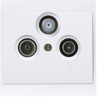 Kopp 916113089 Malta Antennensteckdose mit drei Ausgängen, TV/RF/SAT, Einzel-