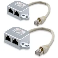 Kwmobile 2X Netzwerkkabel Splitter Anschlussverdoppler - Netzwerk ISDN Adapter