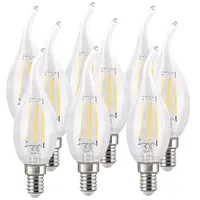 Luminea 9er-Set LED-Filament-Kerze, E14, E, 4 W, 470 Lumen