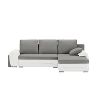 Sofa.de Ecksofa mit Beleuchtung und Schlaffunktion Emma ¦ grau