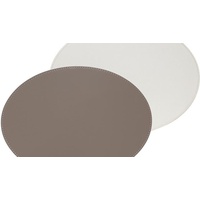 Freeform DUO Platzset, Kunstleder, 45x34cm, taupe/weiß