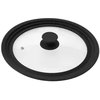 Bremermann Universal-Glasdeckel Silikonrand, 24/26/28 cm, mittel (Schwarz)