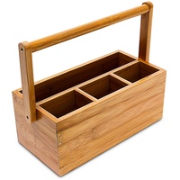 Relaxdays Schreibtisch-Organizer braun Bambus 4 Fächer 25,0 x 11,5