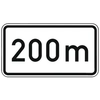 Adco Zusatzschild 1004, 231x420mm Text: 200m RAL-Gütezeichen Folie RA1