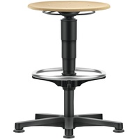 Bimos Allround Hocker mit Gleiter und Fußring, Holz, Sitzhöhe