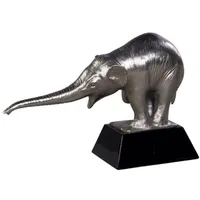 Casa Padrino Luxus Bronzefigur mit Holzsockel Elefant Silber /