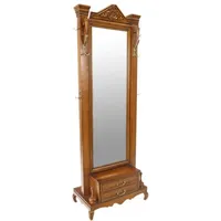 Casa Padrino Barock Massivholz Standspiegel mit 2 Schubladen &