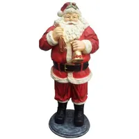 Casa Padrino Luxus Deko Skulptur Weihnachtsmann mit Glocke Rot