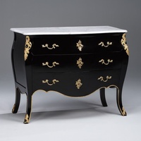 Casa Padrino Barock Kommode Schwarz mit goldenen Applikationen und