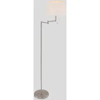 Steinhauer Standlampe Stehleuchte verstellbar Wohnzimmerleuchte silber Textil weiß H