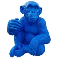 Casa Padrino Luxus Designer Dekofigur Affe Blau 45 x