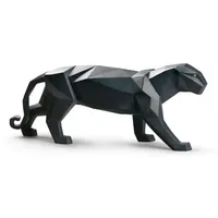 Casa Padrino Luxus Porzellan Panther Skulptur Mattschwarz 50 x