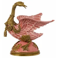 Casa Padrino Barock Skulptur Gans Rose / Gold -