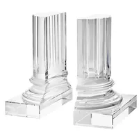 Casa Padrino Kristallglas Buchstützen 2er Set 17 x 8,5