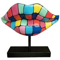 Casa Padrino Designer Deko Skulptur Lippen Mund mit Ständer