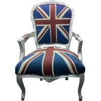 Casa Padrino Barock Salon Stuhl Union Jack Design /