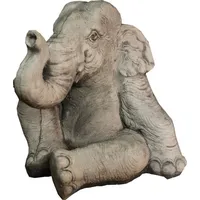 Casa Padrino Luxus Skulptur Elefant Zementgrau 55 x 53