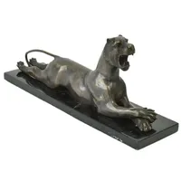 Casa Padrino Luxus Deko Figur Tiger Bronze / Schwarz