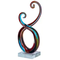 Levandeo Skulptur H28cm Glas Glasdeko Blau Rot Deko Design