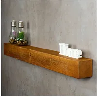 Levandeo Wandregal Holz Massiv 100x10cm Teak Farbig Wandboard Vintage
