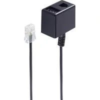 ShiverPeaks ®-BASIC-S--Western-Stecker 8/4 auf TAE N-+ Western-Kupplung 6/4, 0,15m