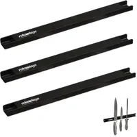 Relaxdays Magnetleiste 3er Set 30 cm Schwarz