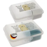 2friends Brotdose Kinder mit Fächern 2er Set, Lunchbox Kinder