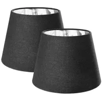 Navaris 2x Lampenschirm Tischlampe E27 rund - 16,2x15,3x22cm -